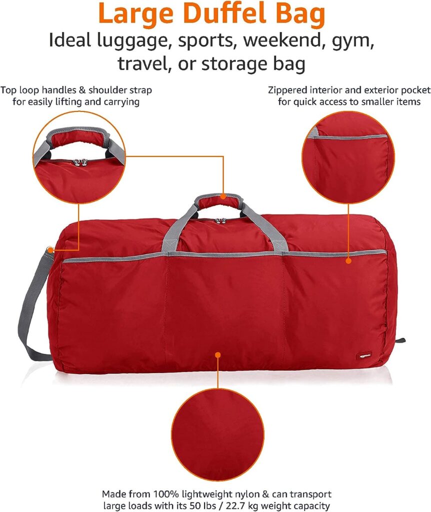 Amazon Basics Large Nylon Duffel Bag